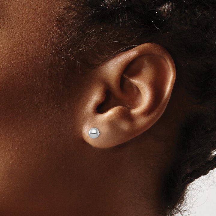 Sterling Silver Polished Ball Post Earrings