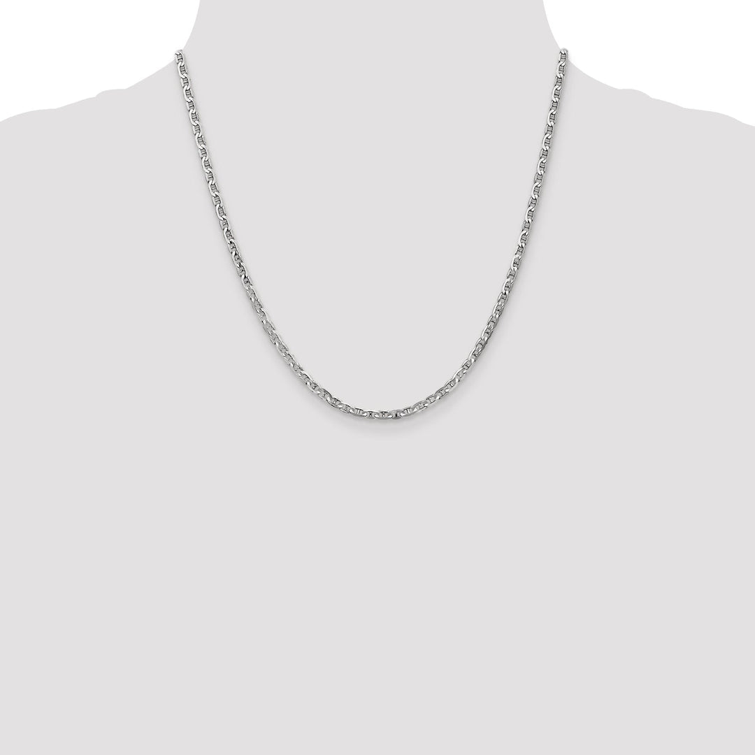 14k White Gold 3.00m Solid Concave Anchor Chain