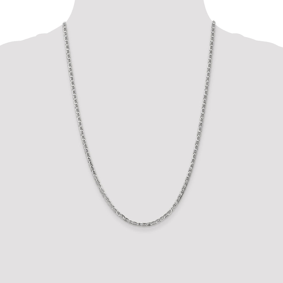 14k White Gold 3.00m Solid Concave Anchor Chain
