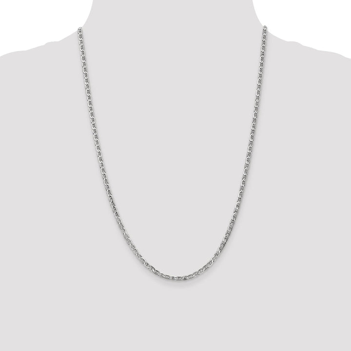 14k White Gold 3.00m Solid Concave Anchor Chain