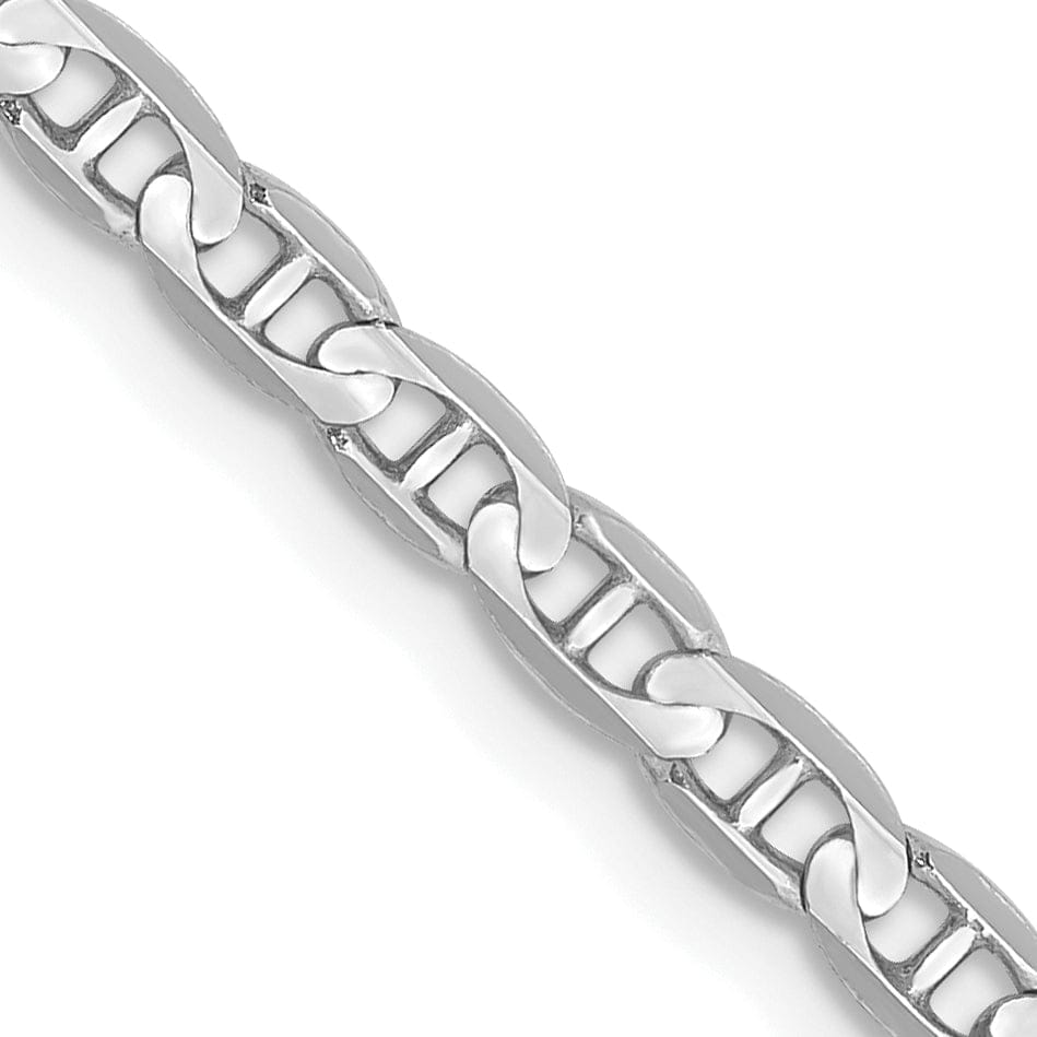 14k White Gold 3.00m Solid Concave Anchor Chain