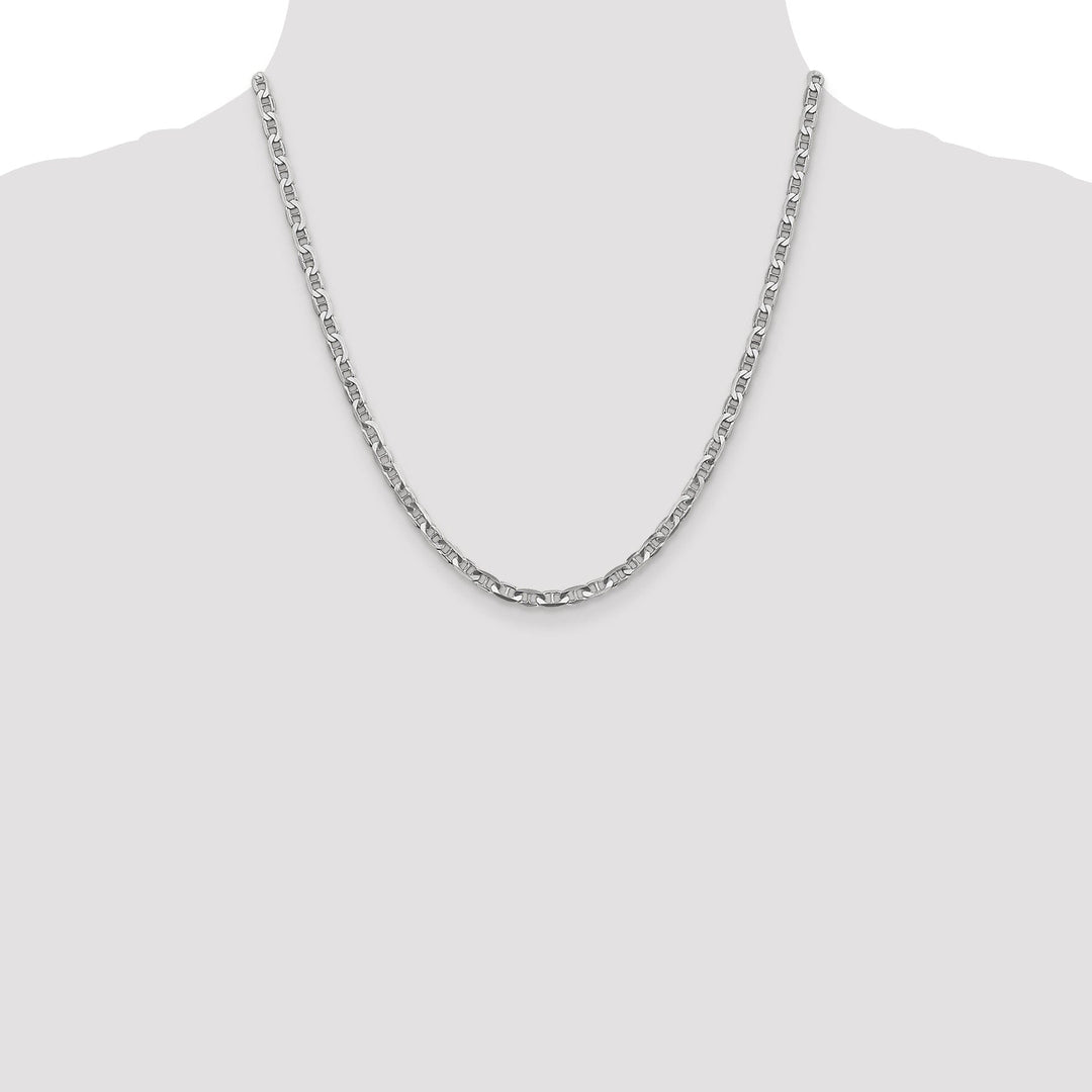 14k White Gold 3.75m Solid Concave Anchor Chain