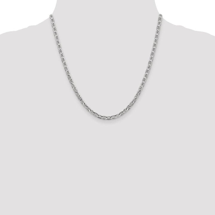 14k White Gold 3.75m Solid Concave Anchor Chain