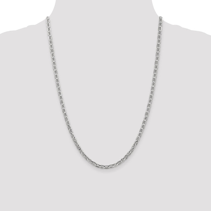 14k White Gold 3.75m Solid Concave Anchor Chain