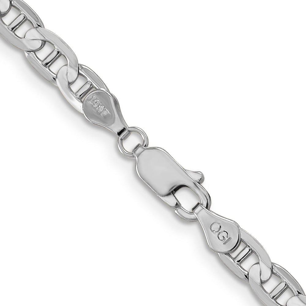 14k White Gold 4.50m Solid Concave Anchor Chain