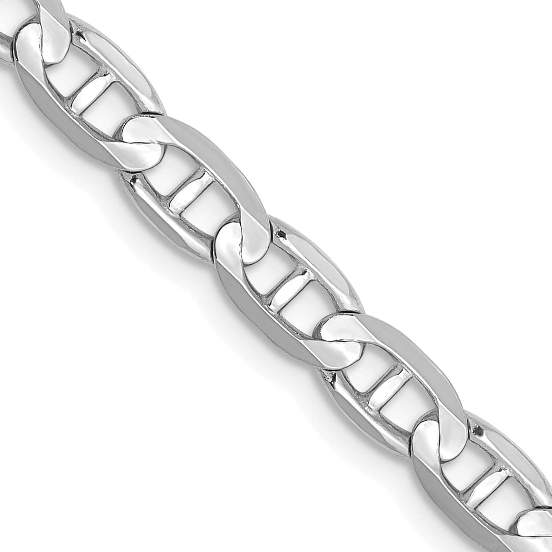 14k White Gold 4.50m Solid Concave Anchor Chain