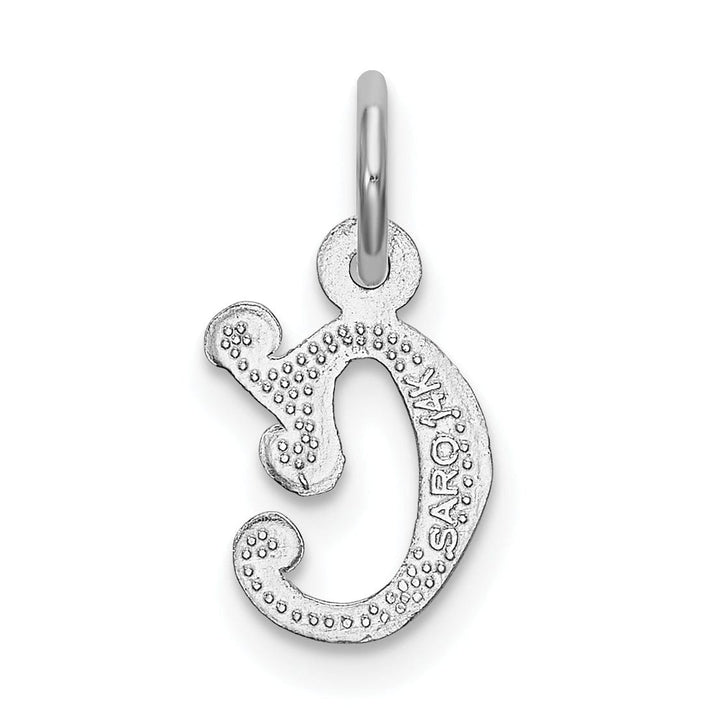 14k White Gold Small Script Design Letter C Initial Charm Pendant