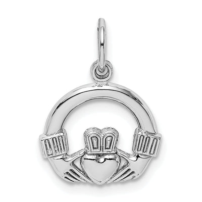 14k White Gold Textured Polished Finish Claddagh Design Charm Pendant at $ 105.01 only from Jewelryshopping.com