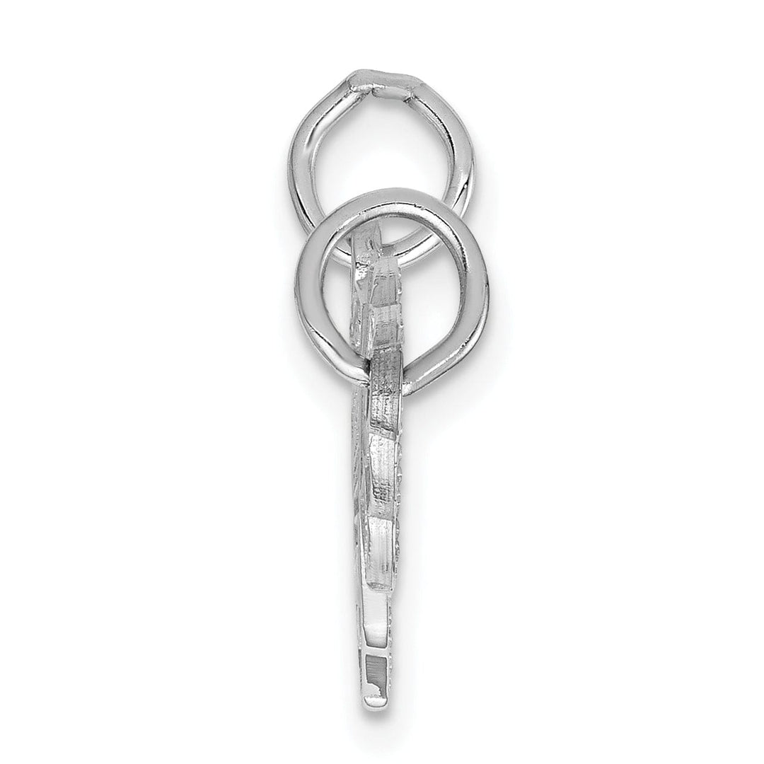 14K White Gold 2-Piece Break Apart HE WHO HOLDS THE KEY CAN UNLOCK MY HEART Charm