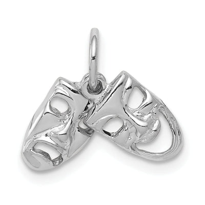14k White Gold Comedy Tragedy Charm Pendant at $ 97.87 only from Jewelryshopping.com