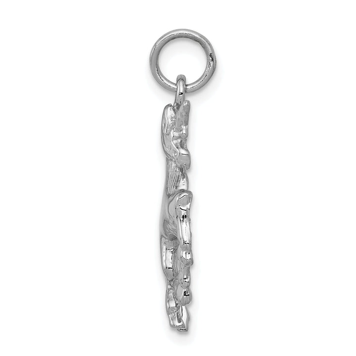 14k White Gold Open Back Polished Finish Unicorn Horse Charm Pendant