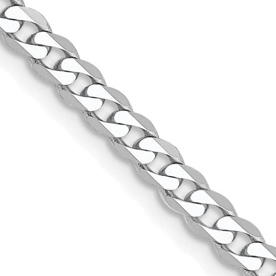 14k White Gold Polished 2.90mm Flat Curb Chain at $ 243.47 only from Jewelryshopping.com