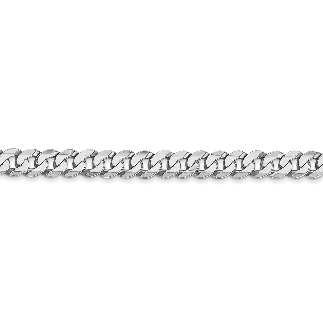 14k White Gold Polished 4.50mm Flat Curb Chain