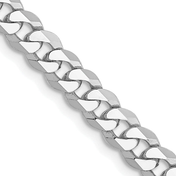 14k White Gold Polished 4.50mm Flat Curb Chain