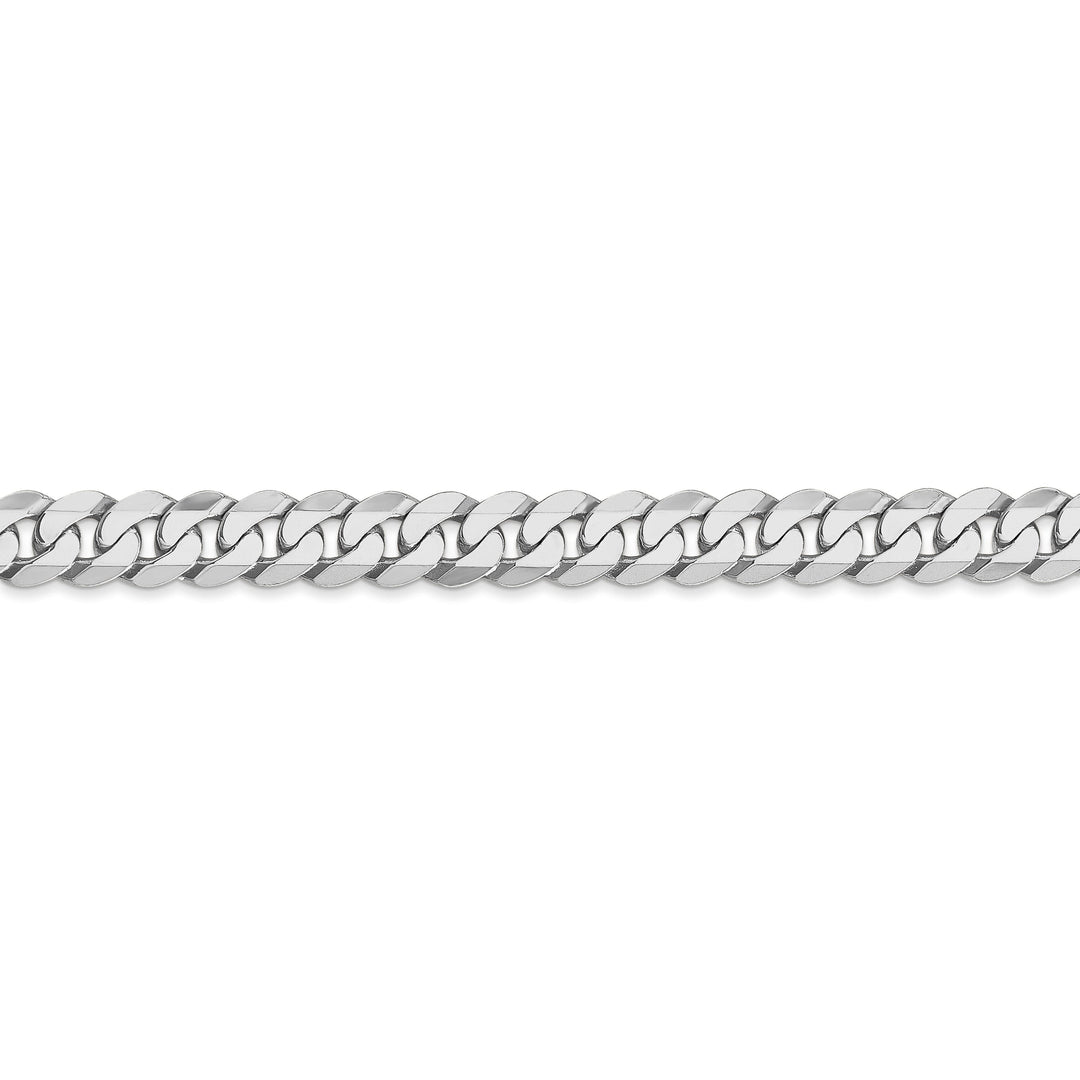 14k White Gold Polished 6.10mmFlat Curb Chain