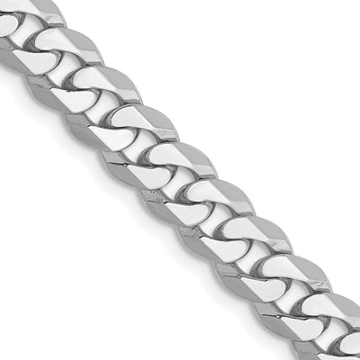14k White Gold Polished 6.10mmFlat Curb Chain at $ 1051.01 only from Jewelryshopping.com