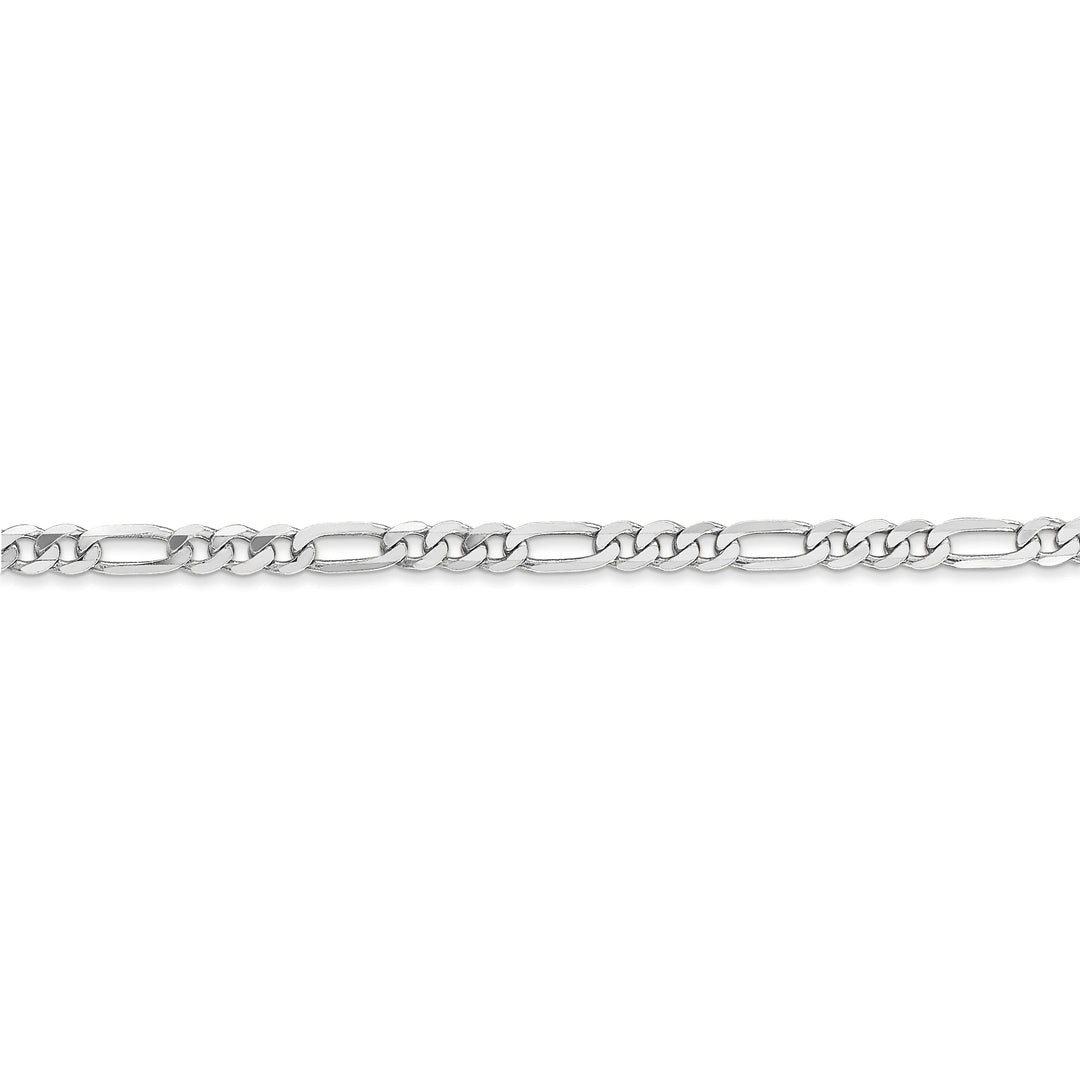 14k White Gold 3.00-mm Flat Solid Figaro Chain