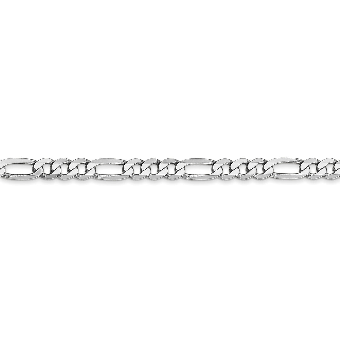 14k White Gold 4.00-mm Flat Solid Figaro Chain