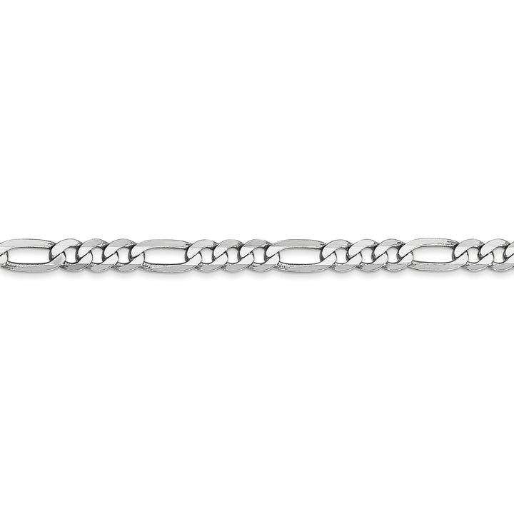 14k White Gold 4.00-mm Flat Solid Figaro Chain