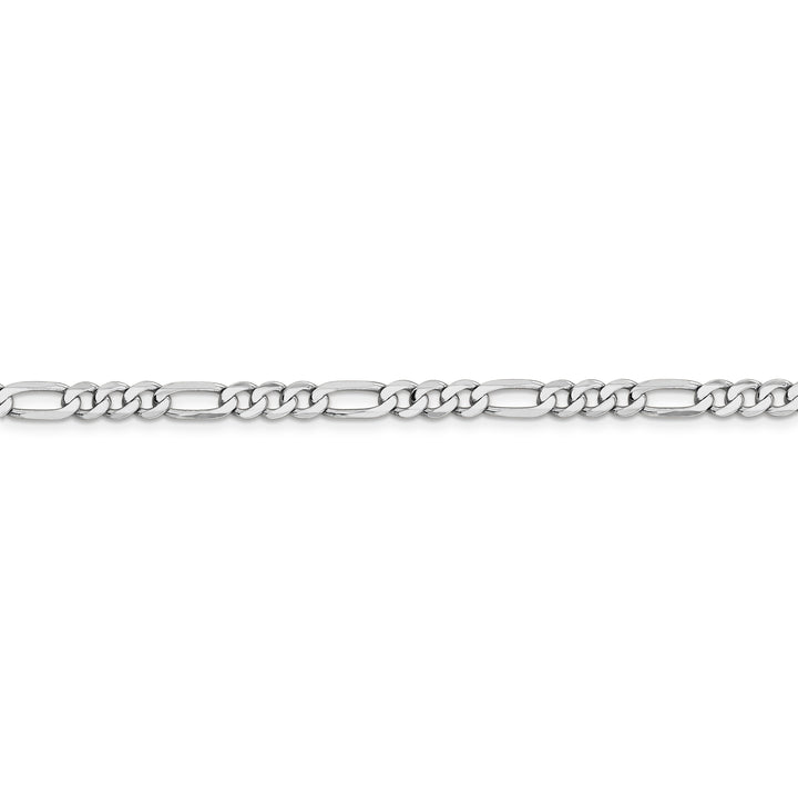 14k White Gold 5.00-mm Flat Solid Figaro Chain