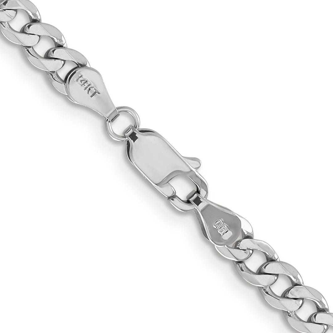 14k White Gold 5.00-mm Flat Solid Figaro Chain