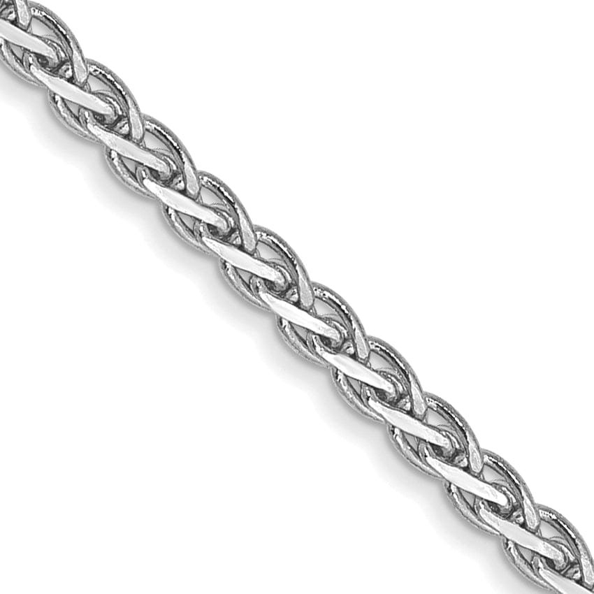 14k White Gold Polished 1.80m Flat Wheat Chain