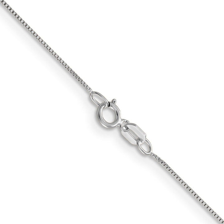 14k White Gold 0.50mm Polished Solid Box Chain