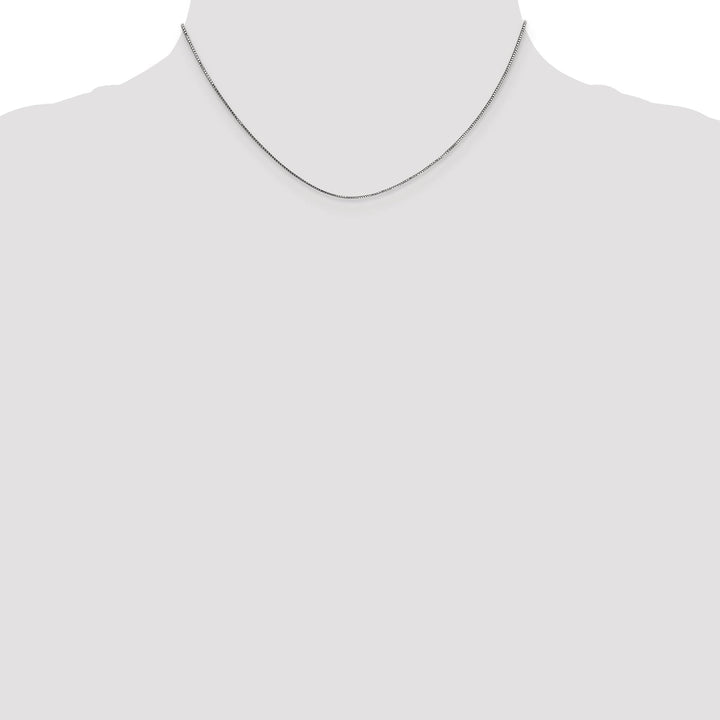 14k White Gold 0.70mm Polished Solid Box Chain