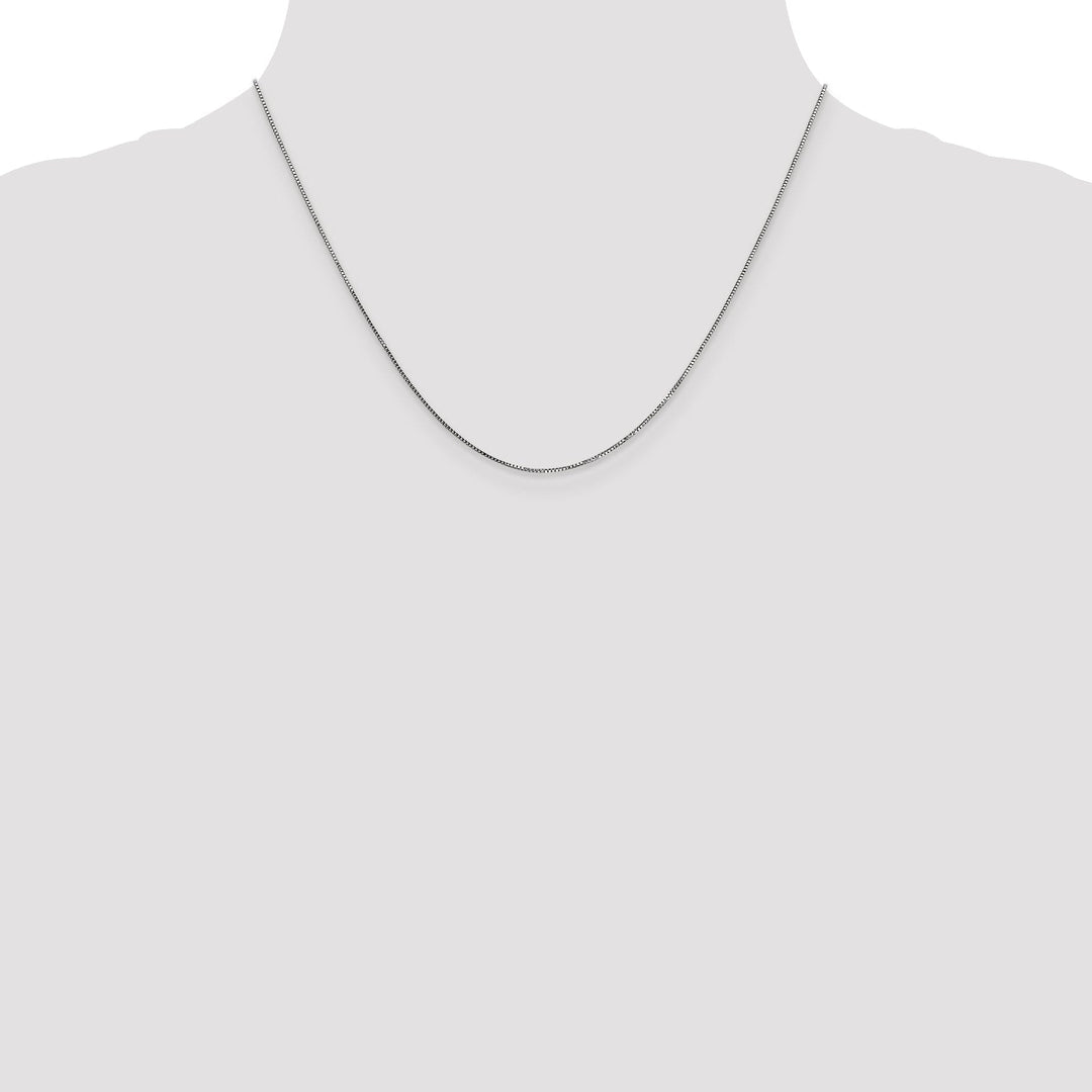 14k White Gold 0.70mm Polished Solid Box Chain