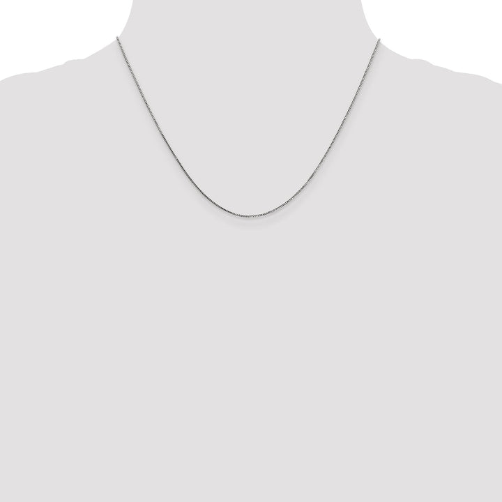 14k White Gold 0.70mm Polished Solid Box Chain