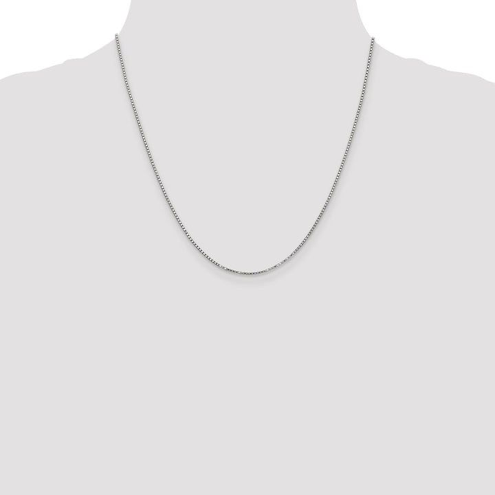 14k White Gold 1.20mm Polished Solid Box Chain