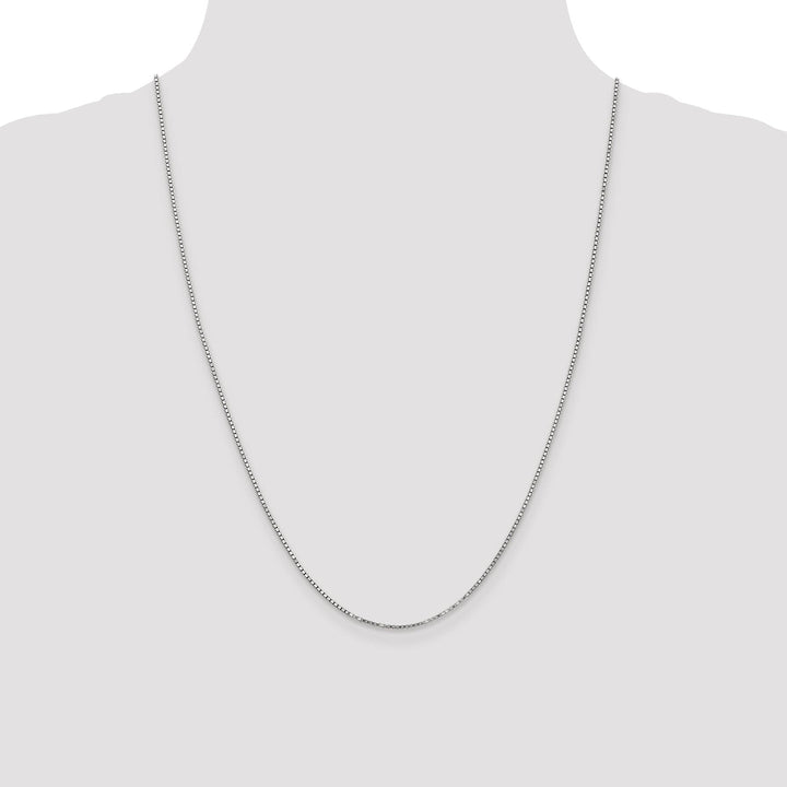 14k White Gold 1.20mm Polished Solid Box Chain