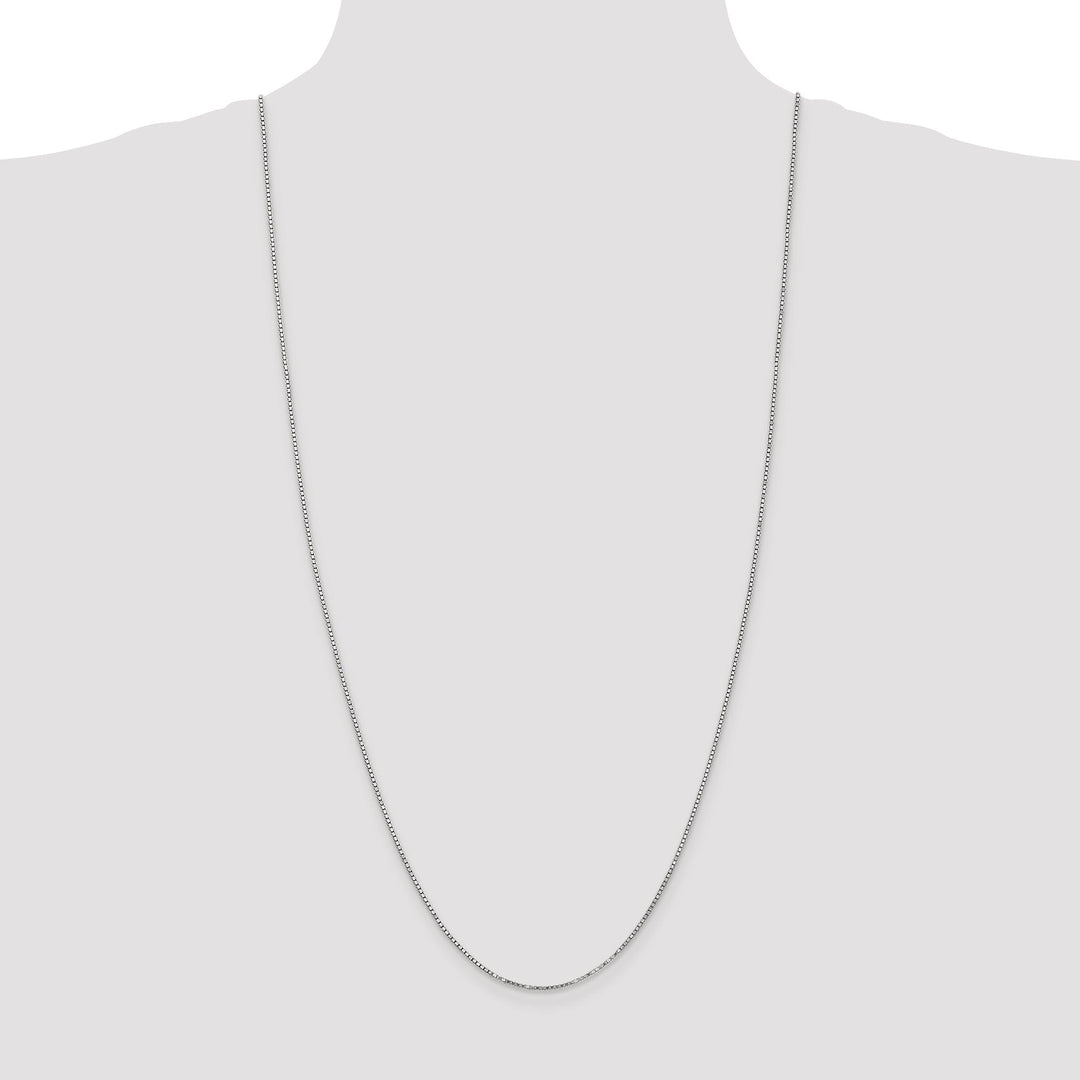 14k White Gold 1.20mm Polished Solid Box Chain