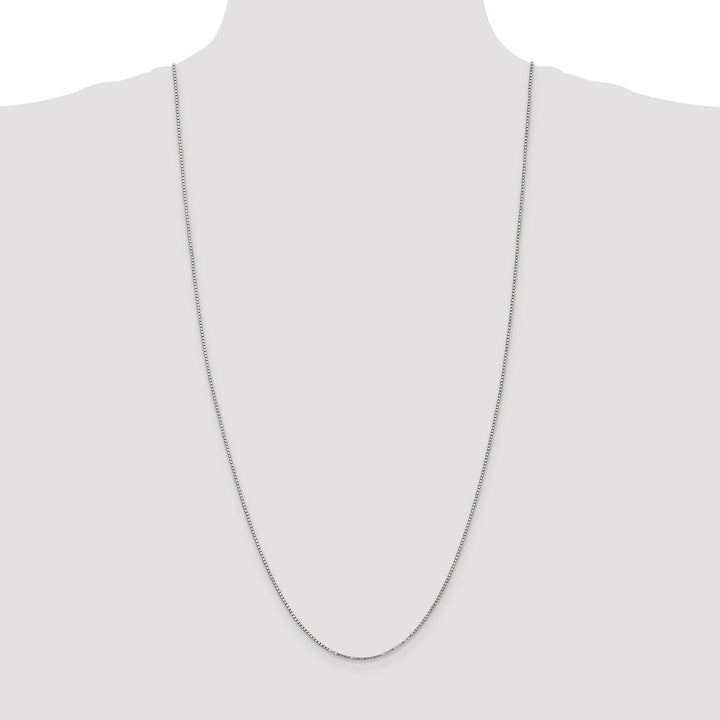 14k White Gold 1.20mm Polished Solid Box Chain