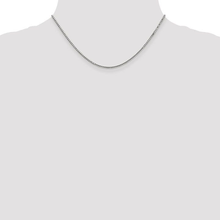 14k White Gold 1.35mm Polished Solid Box Chain