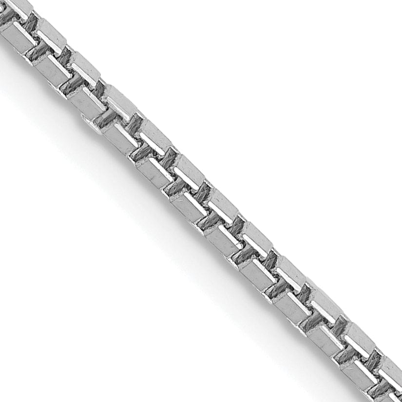 14k White Gold 1.35mm Polished Solid Box Chain