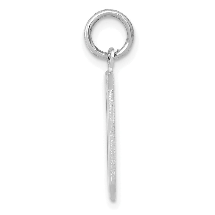 14k White Gold Polished Finish Medium Size Number 0 Charm Pendant