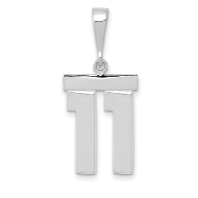14k White Gold Polished Finish Medium Size Number 11 Charm Pendant at $ 207.26 only from Jewelryshopping.com