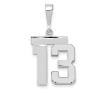 14k White Gold Polished Finish Medium Size Number 13 Charm Pendant at $ 210.32 only from Jewelryshopping.com