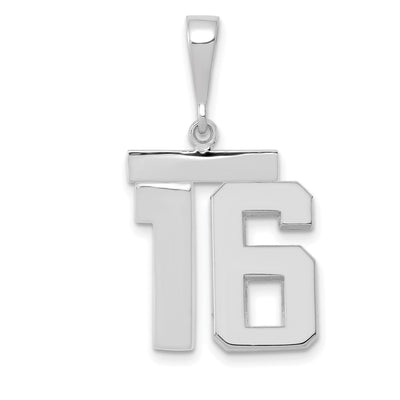 14k White Gold Polished Finish Medium Size Number 16 Charm Pendant at $ 236.74 only from Jewelryshopping.com