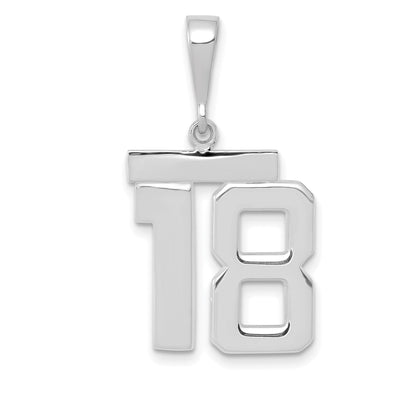 14k White Gold Polished Finish Medium Size Number 18 Charm Pendant at $ 241.83 only from Jewelryshopping.com