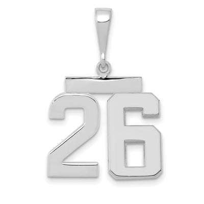 14k White Gold Polished Finish Medium Size Number 26 Charm Pendant at $ 388.13 only from Jewelryshopping.com