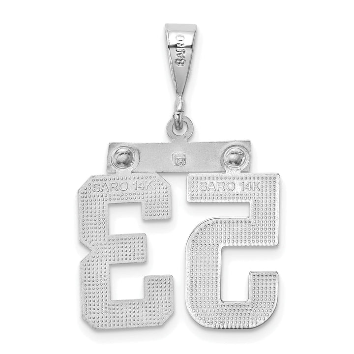 14k White Gold Polished Finish Medium Size Number 53 Charm Pendant