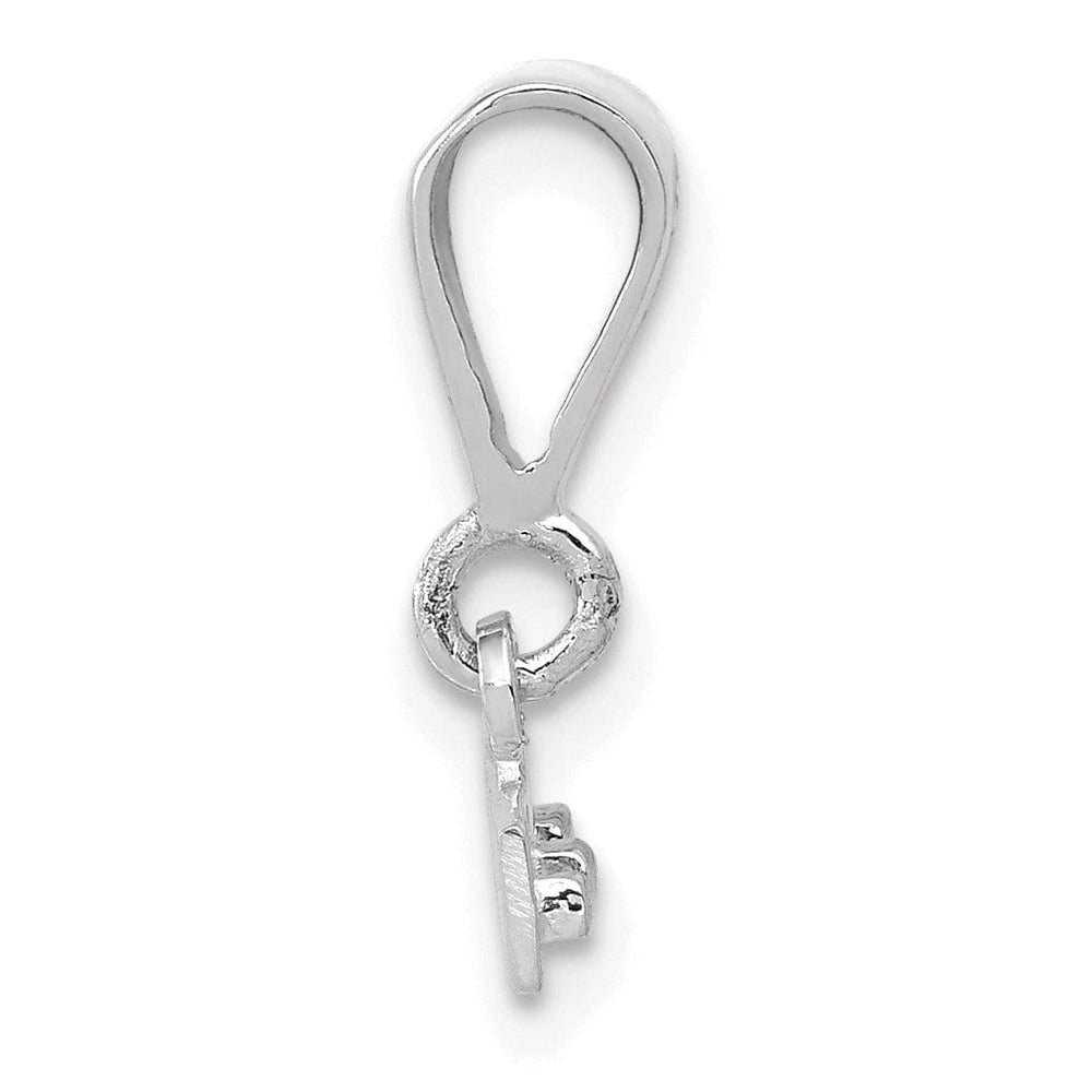 14k White Gold Polished Finish Medium Size Top Bar for Number Charm Pendant