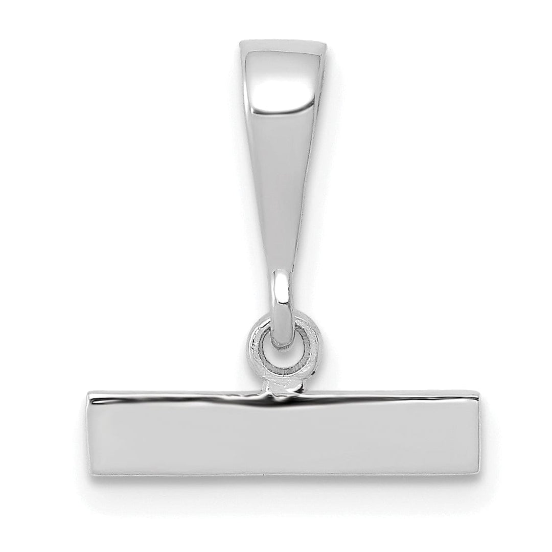 14k White Gold Polished Finish Medium Size Top Bar for Number Charm Pendant