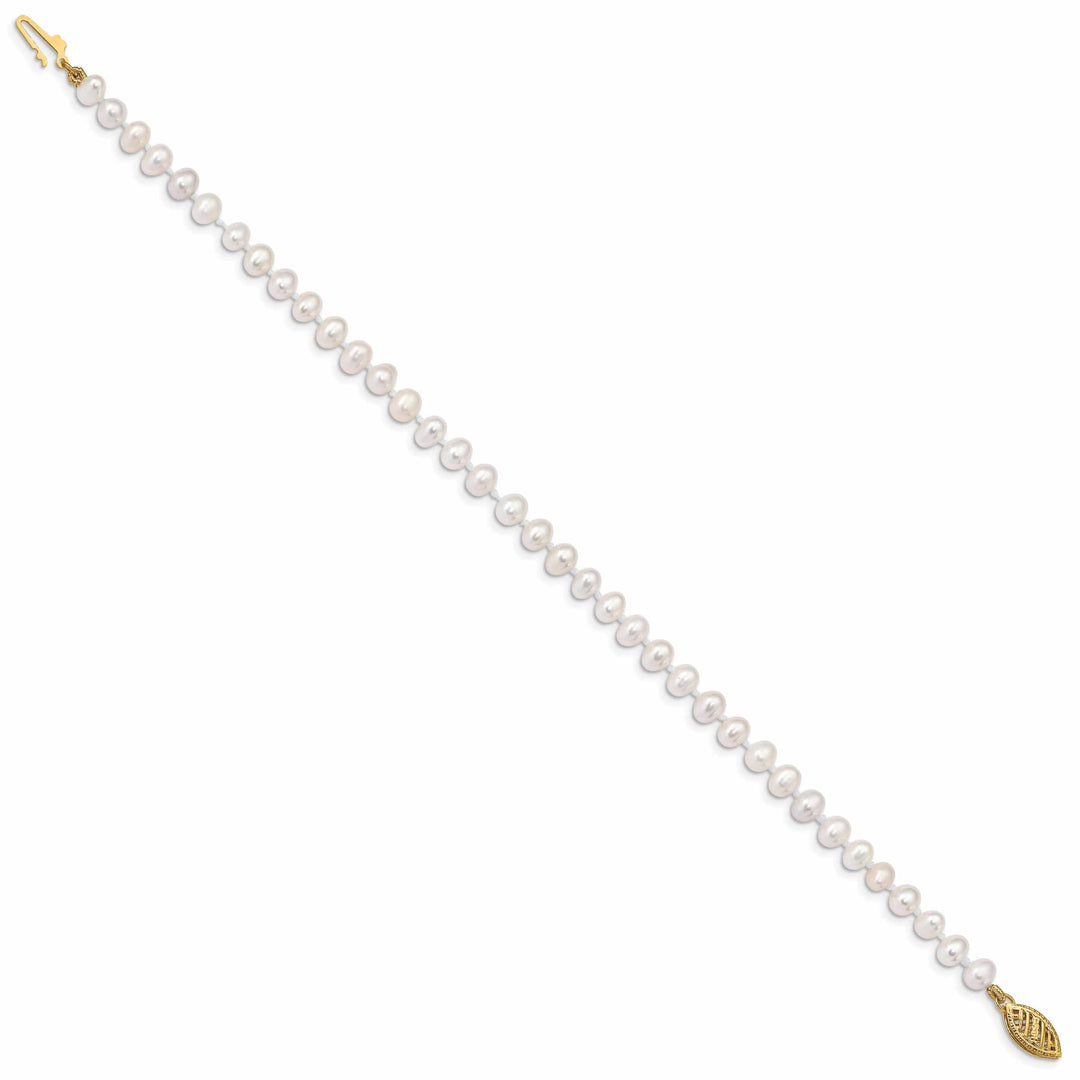 14k Gold White Freshwater Cultured Pearl Necklace