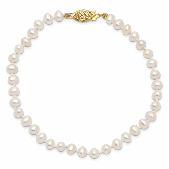 14k Gold White Freshwater Cultured Pearl Necklace