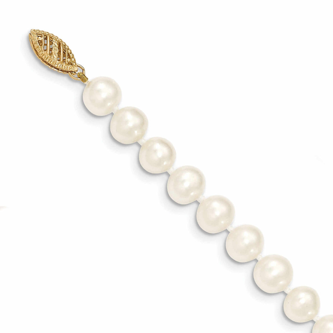 14k Gold White Freshwater Cultured Pearl Necklace
