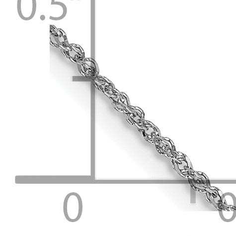 14K White Gold 1.10mm Polished Solid Ropa Chain