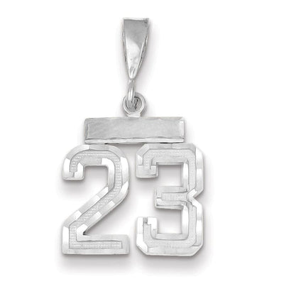 14k White Gold Small Size Diamond Cut Texture Finish Number 23 Charm Pendant at $ 169.9 only from Jewelryshopping.com